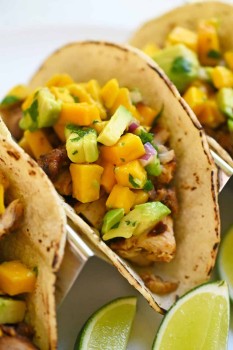 3 Chicken Avocado Mango Tacos